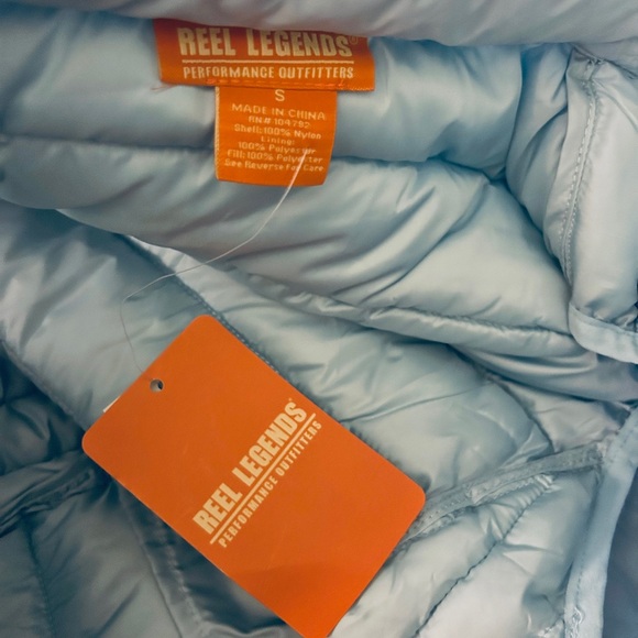 NWT! Reel Legends Women’s Light Blue Puffer Vest Zipper Pockets Size Small - Picture 13 of 14